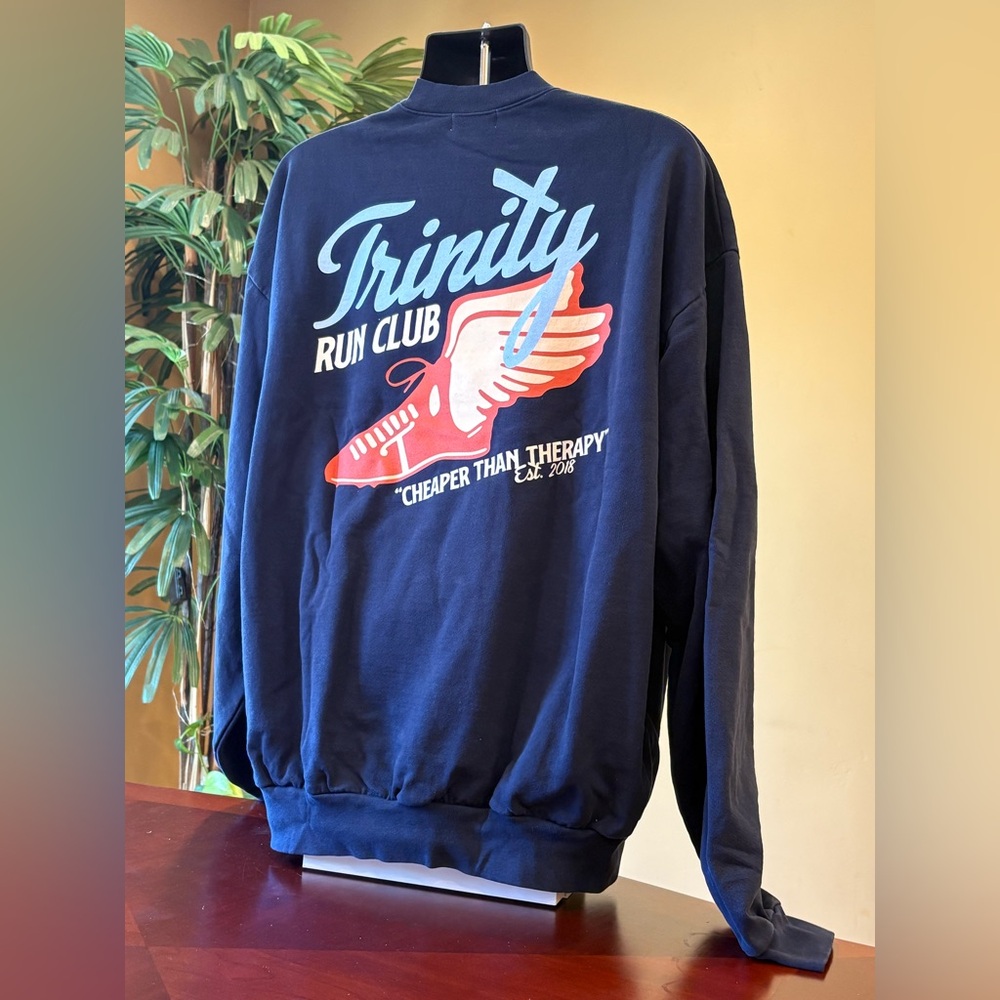 Trinity Label Run Club Size XXL Navy Blue Crewneck Heavyweight Sweatshirt